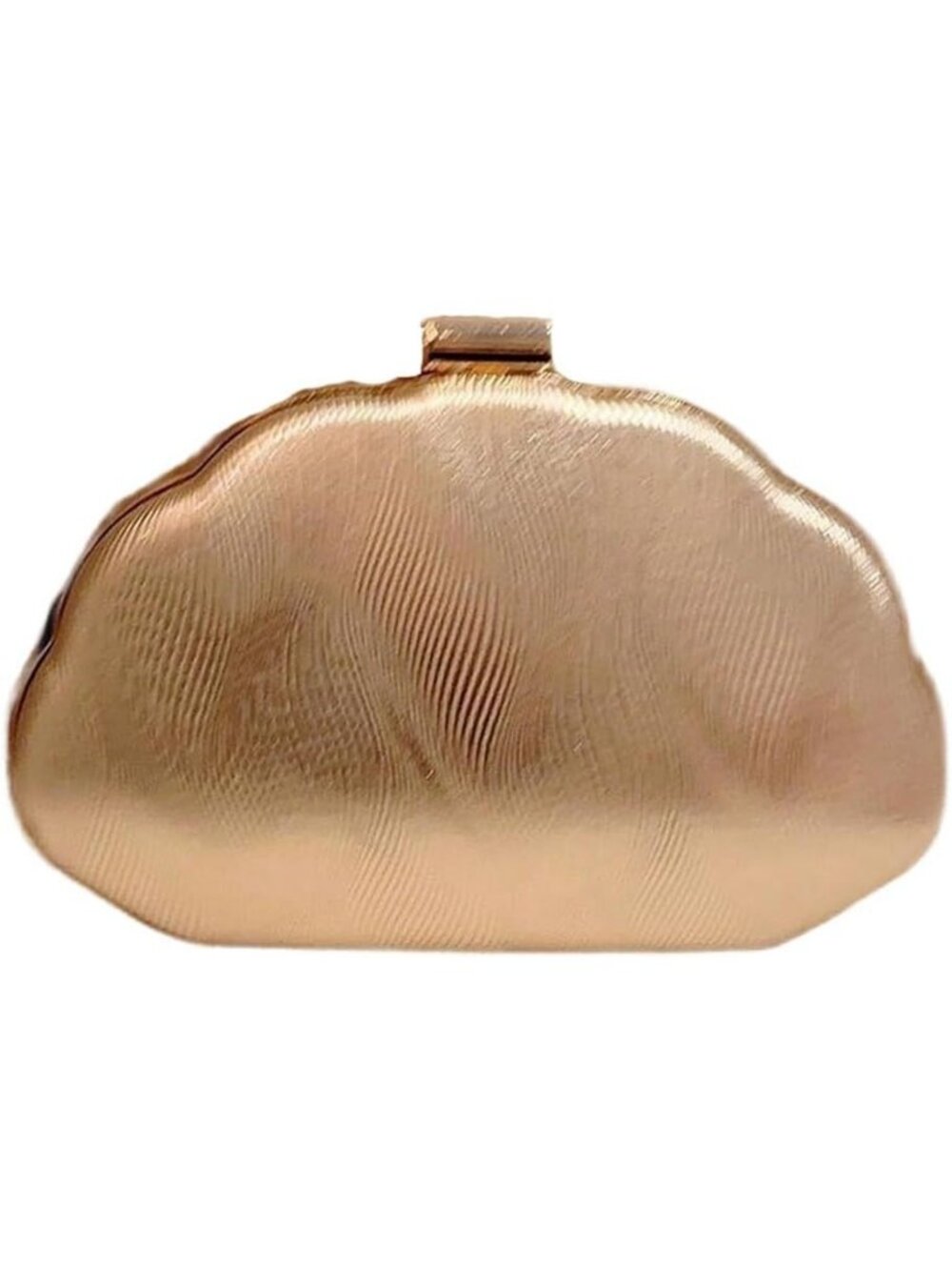 Women's Light Gold Shell Shaped Clutch Purse Seashell Wedding Evening Bag